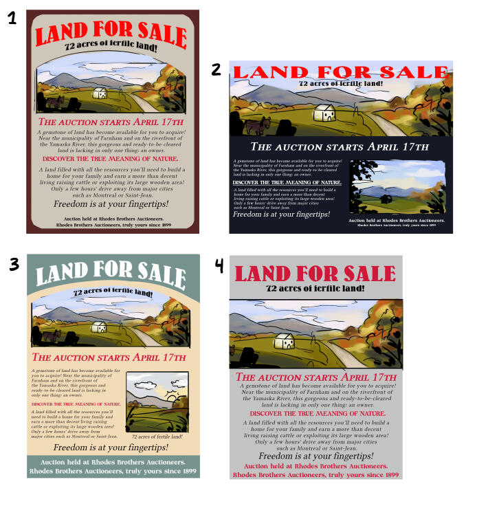 Flyer illustration thumbnails for Lowbirth Games on This Bed We Made project, 2022