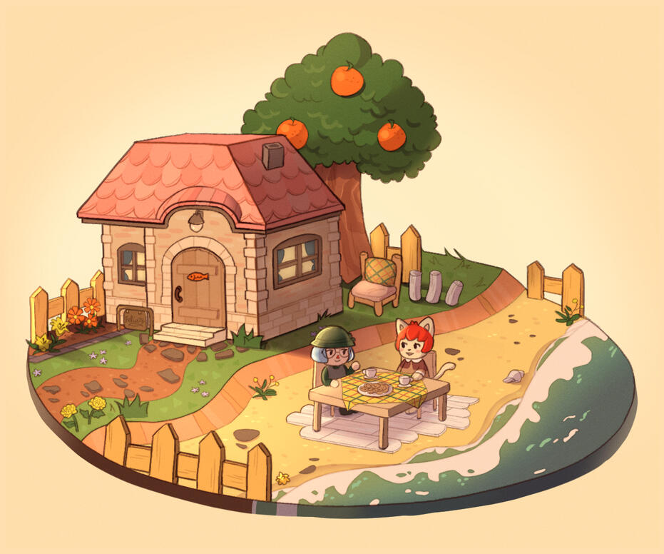 Animal crossing diorama, 2021