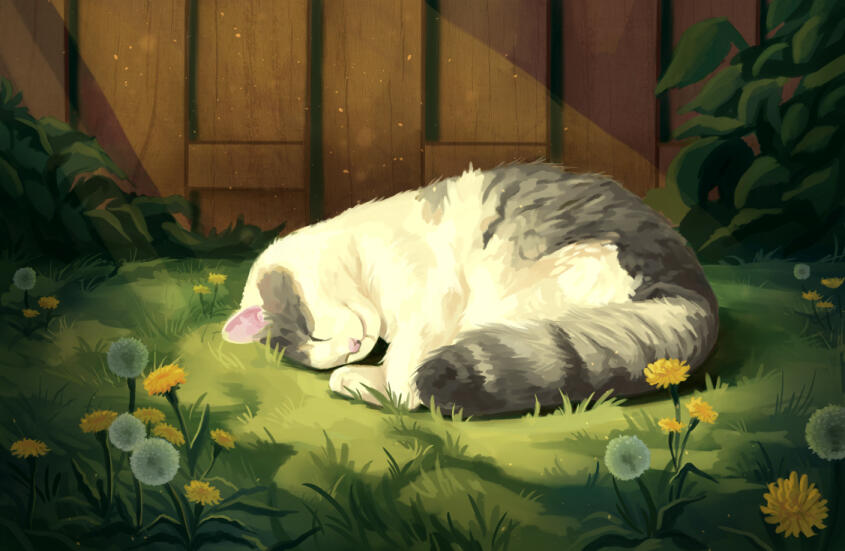 Afternoon Nap, 2021, Digital painting using Clip Studio Paint